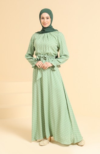 Pistachio Green Hijab Dress 60234-02