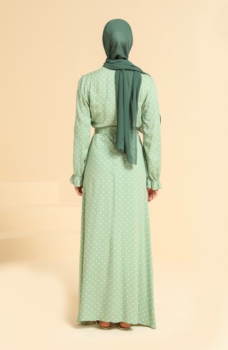 Pistaziengrün Hijab Kleider 60234-02