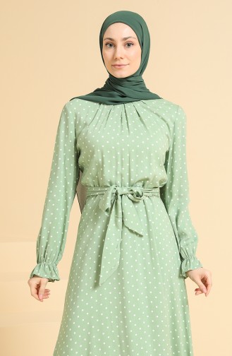 Pistachio Green Hijab Dress 60234-02