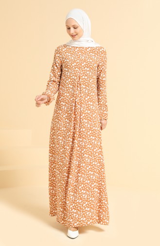 Camel Hijab Dress 3302-08