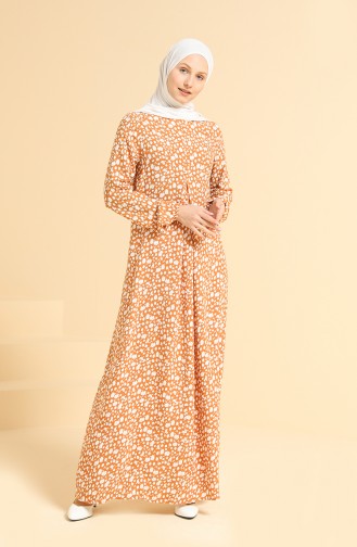 Camel Hijab Dress 3302-08