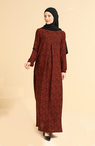 Brown Hijab Dress 3302-05