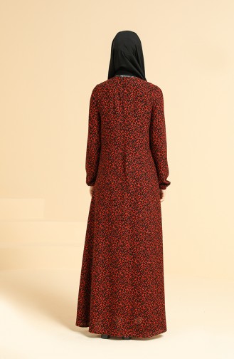 Brown Hijab Dress 3302-05