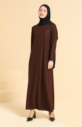 Ziegelrot Hijab Kleider 0421-03