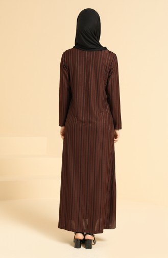 Ziegelrot Hijab Kleider 0421-03