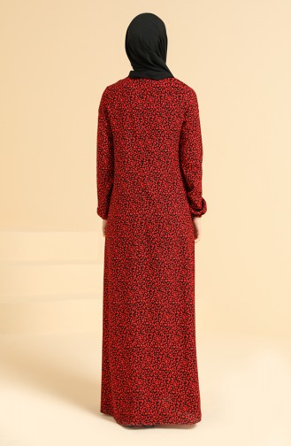 A Pile Viskon Elbise 3302-03 Kırmızı