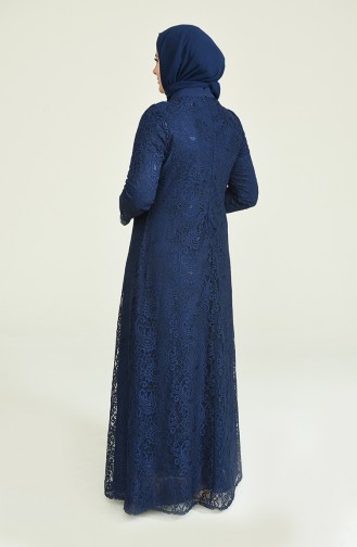Plus Size Suit Evening Dress 4001-01 Navy Blue 4001-01