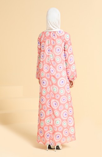 Coral Hijab Dress 7284-02