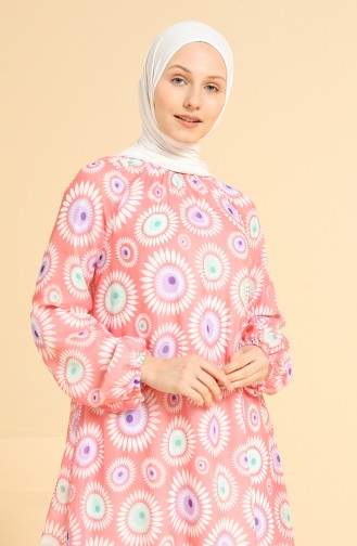 Coral Hijab Dress 7284-02