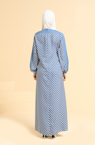 Saks-Blau Hijab Kleider 10134-02