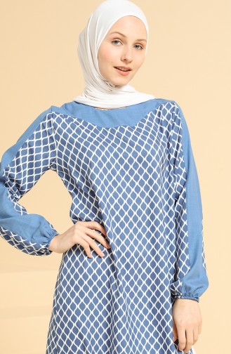 Saks-Blau Hijab Kleider 10134-02