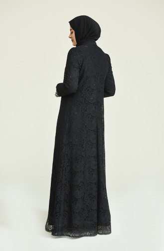 Grosse Grösse Set Aussehendes Abendkleid 4001-06 Schwarz 4001-06