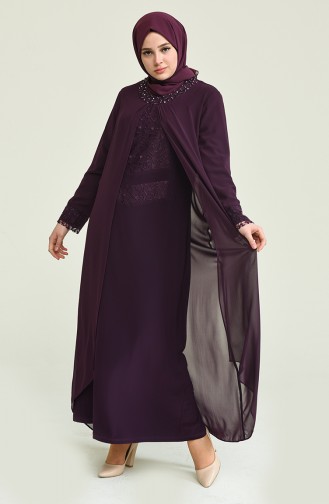 Lila Hijab-Abendkleider 2202-01