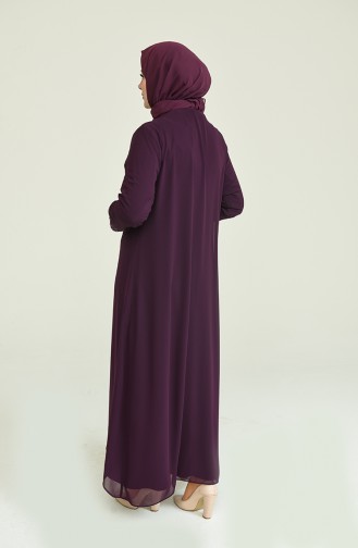 Purple Hijab Evening Dress 2202-01