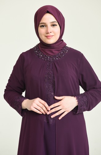 Purple Hijab Evening Dress 2202-01