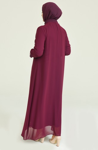 Zwetschge Hijab-Abendkleider 2204-01