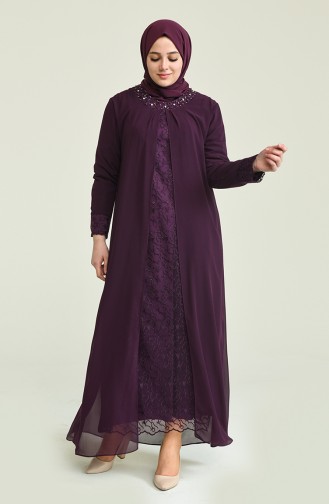 Lila Hijab-Abendkleider 2204-04