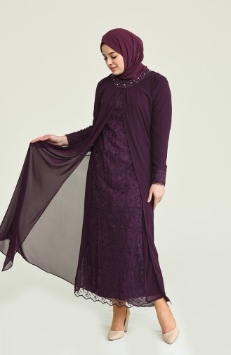Lila Hijab-Abendkleider 2204-04