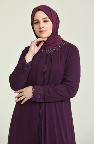 Lila Hijab-Abendkleider 2204-04