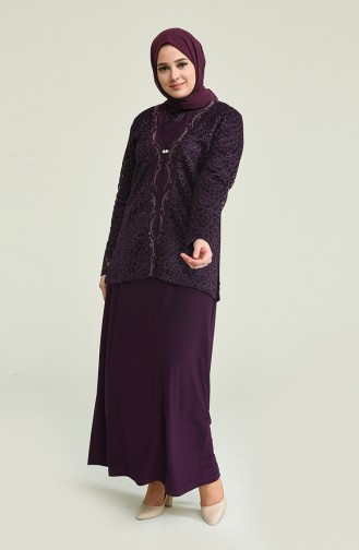 Lila Hijab-Abendkleider 2208-02