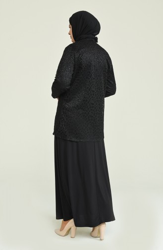 Black Hijab Evening Dress 2208-04
