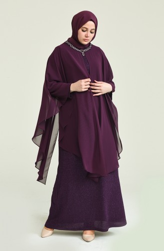 Lila Hijab-Abendkleider 2214-02