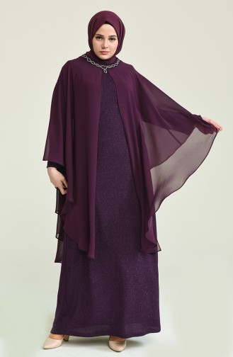 Lila Hijab-Abendkleider 2214-02