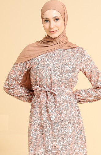 Beige-Rose Hijab Kleider 2062-02