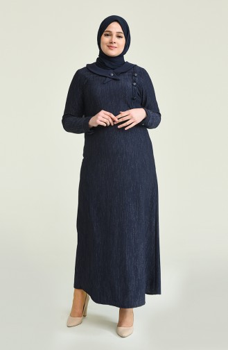 Dunkelblau Hijab Kleider 4490-02