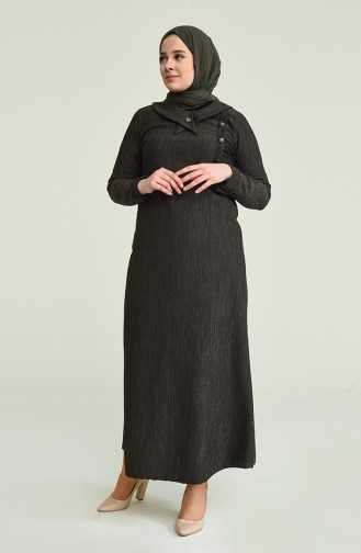 Khaki Hijab Kleider 4490-03