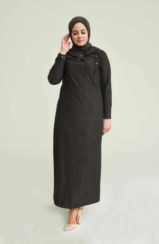 Khaki Hijab Kleider 4490-03