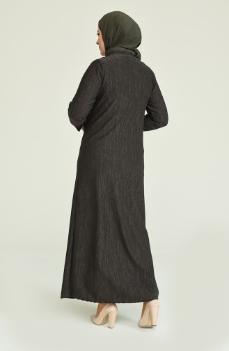Khaki Hijab Kleider 4490-03