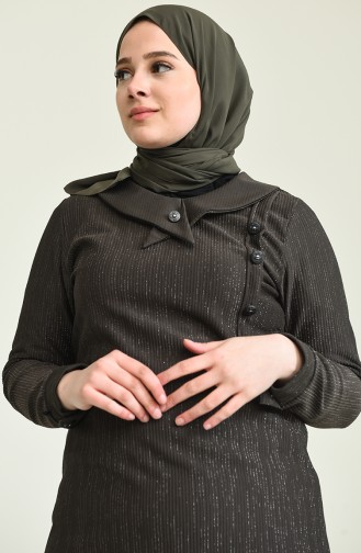 Khaki Hijab Dress 4490-03