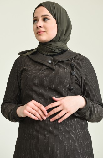 Khaki Hijab Kleider 4490-03