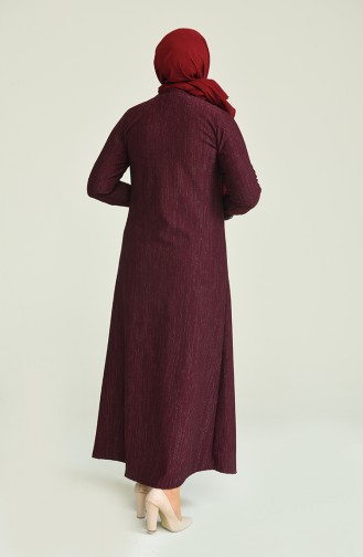 Claret Red Hijab Dress 4490-04