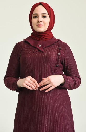 Weinrot Hijab Kleider 4490-04