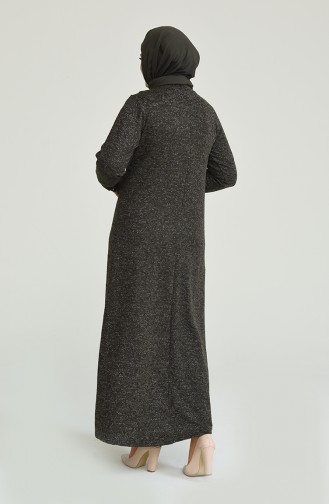 Khaki Hijab Kleider 4490A-01