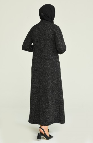 Schwarz Hijab Kleider 4490A-02