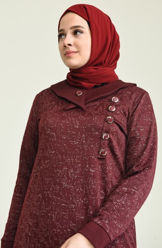 Claret red İslamitische Jurk 4490A-03