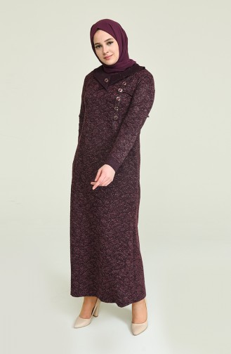 Plum Hijab Dress 4490A-04