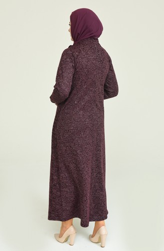 Plum Hijab Dress 4490A-04