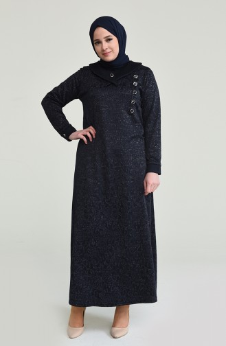 Dunkelblau Hijab Kleider 4490A-05