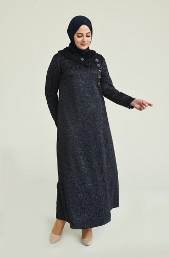 Dunkelblau Hijab Kleider 4490A-05