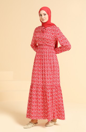 Patterned Dress 60217-02 Red 60217-02
