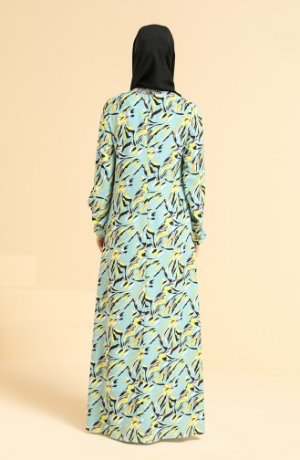 Grün Hijab Kleider 3302-07