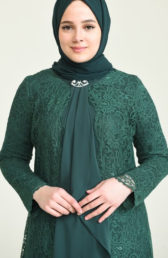 Smaragdgrün Hijab-Abendkleider 4001-04