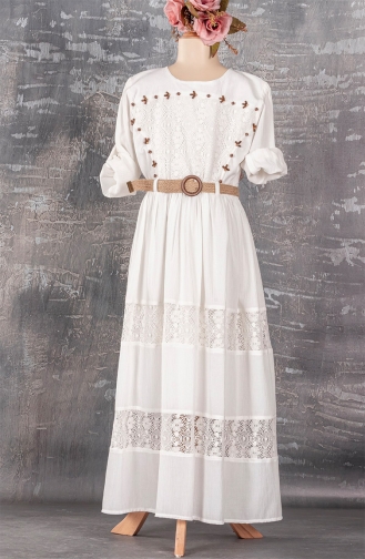 Ecru Children`s Dress 1798T-02