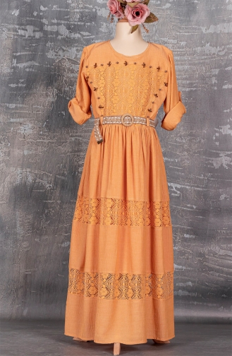 Mustard Children`s Dress 1798T-03