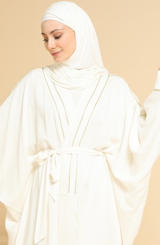 Oyya Cotton Sweatproof Prayer Dress 238414-04 Ecru Gold 238414-04