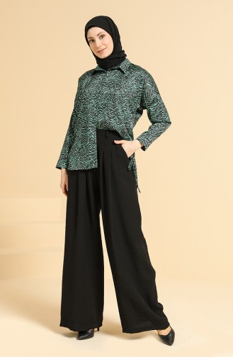 Green Overhemdblouse 0673-02